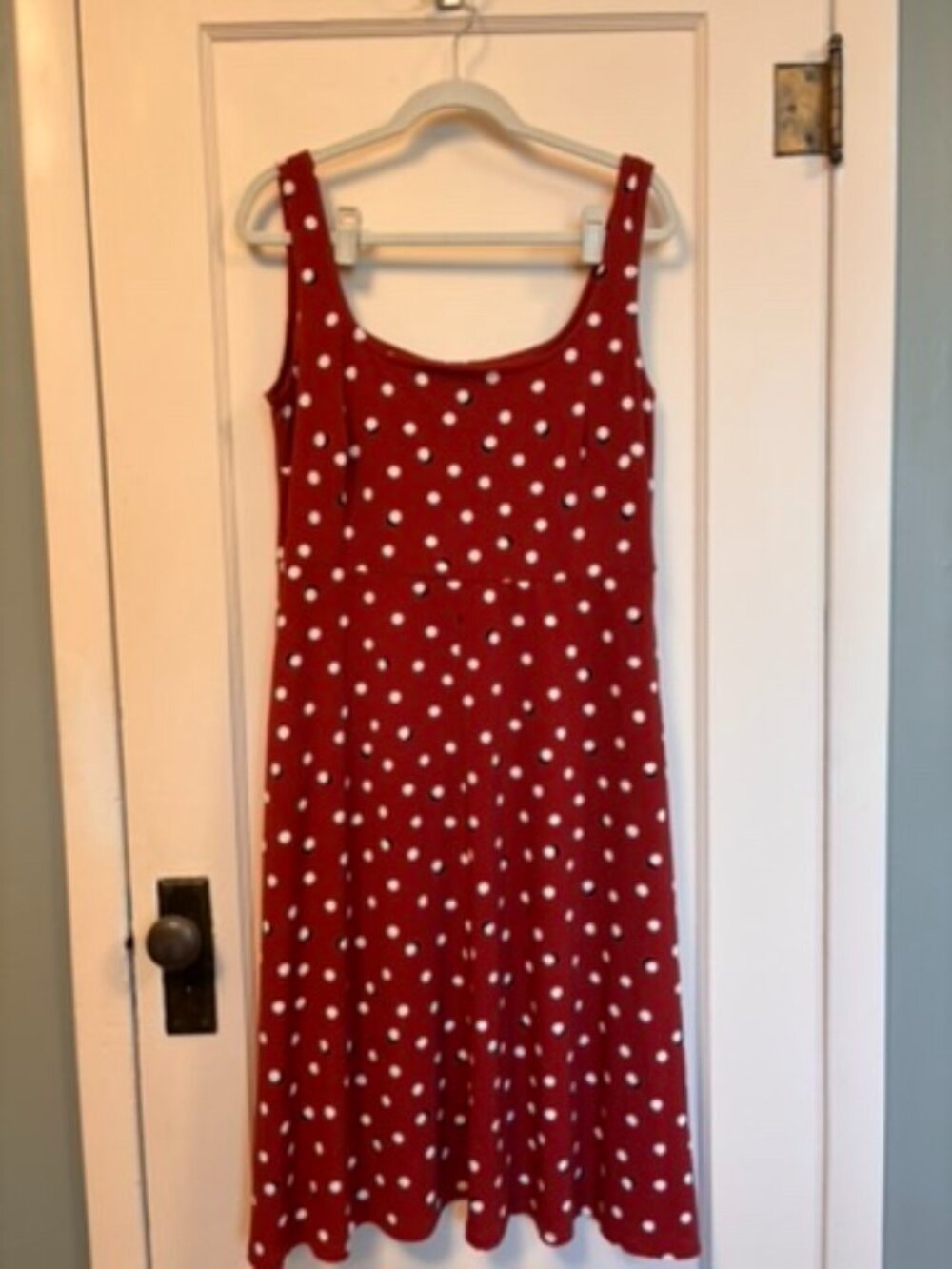 Vintage Y2K Red Polka-Dot Fit and Flare Midi